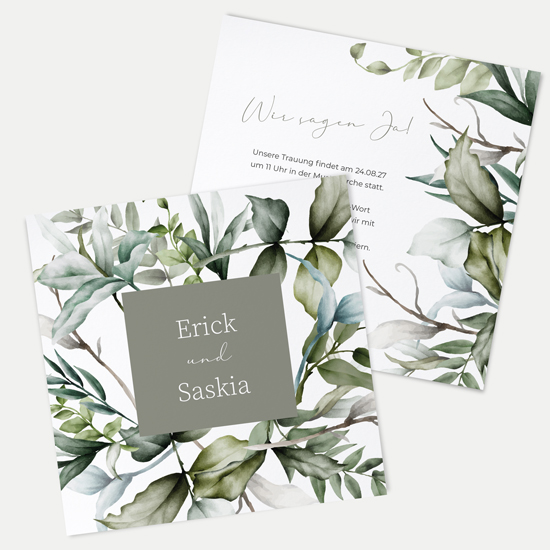 Postkarte Quadrat 148 x 148 mm - Greenery "Pure Greenery"