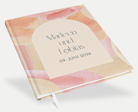 Erinnerungsbuch Hochzeit - Aquarell "sunset stroke"