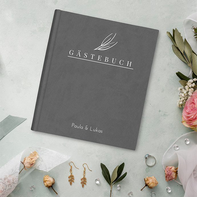 Gästebuch Hochzeit Grau