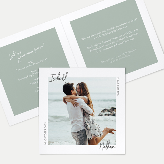 Klappkarte Quadratisch 148 x 148 mm - Minimalistisch "Florence"