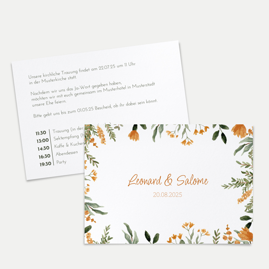 Postkarte DIN A6 im Querformat - Floral "Warm Botanicals"