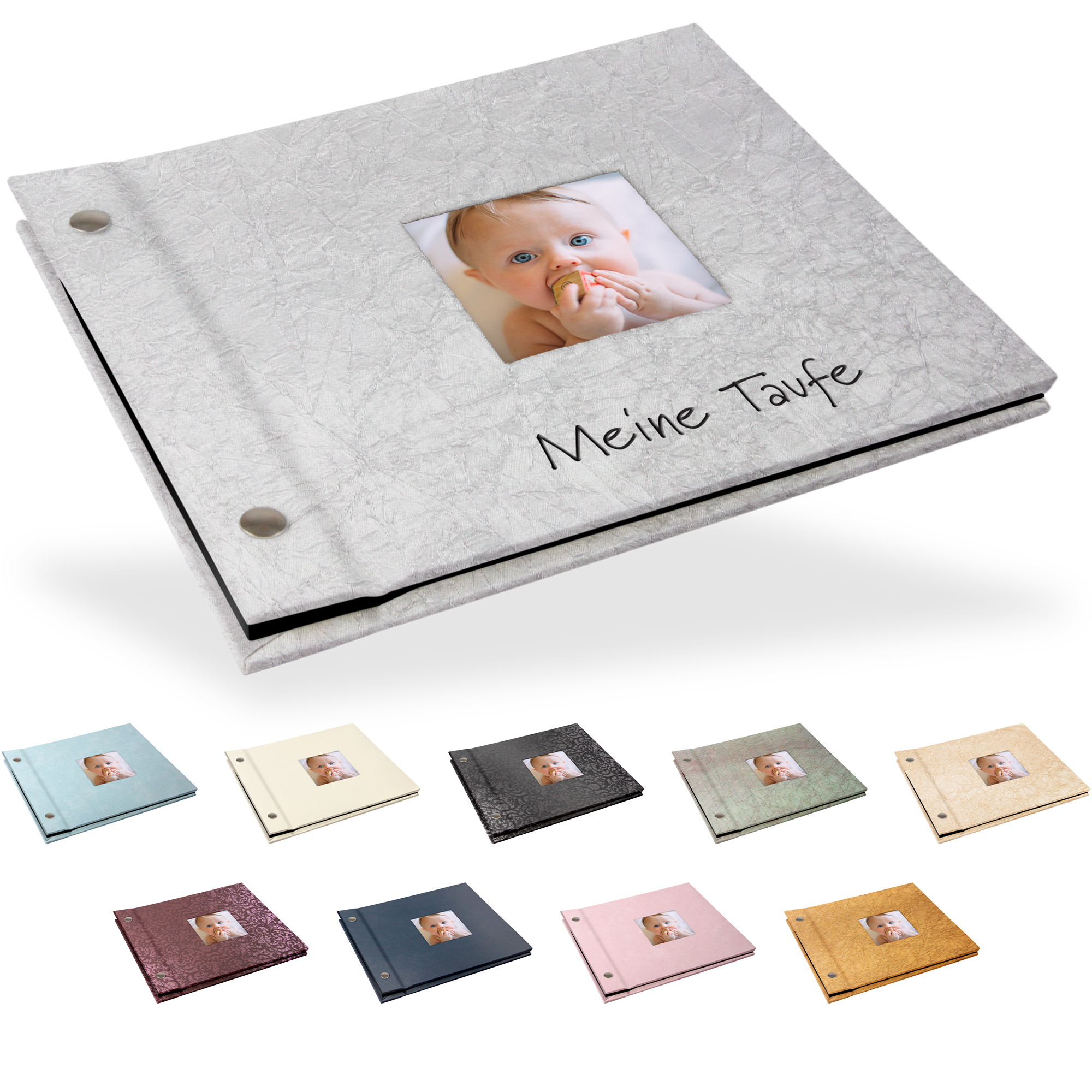 Portraitalbum Trend-Line, Format 19 x 17 cm, mit Bildausschnitt, Schwarz