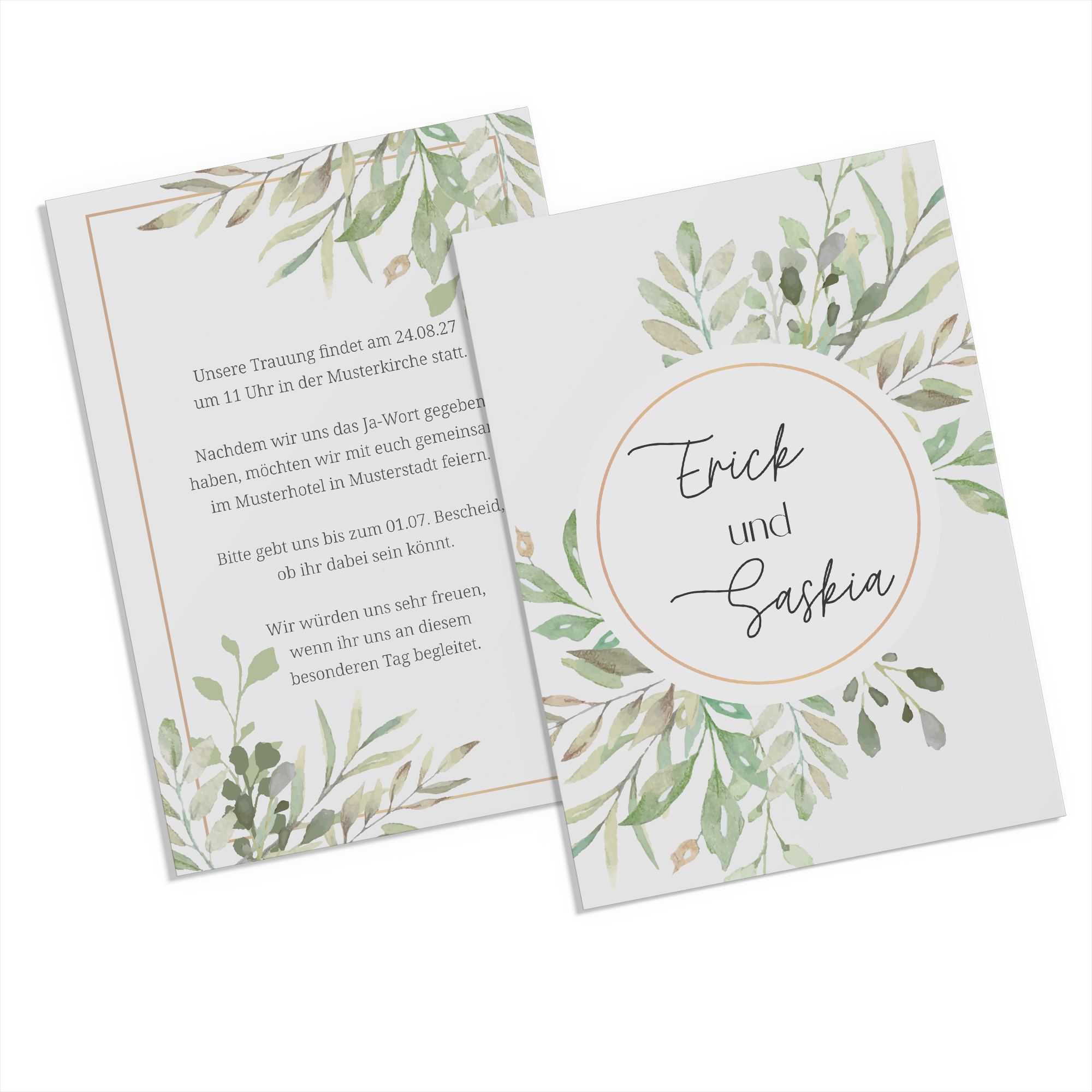 Postkarte DIN A6 im Hochformat - Greenery "Calm Grove"