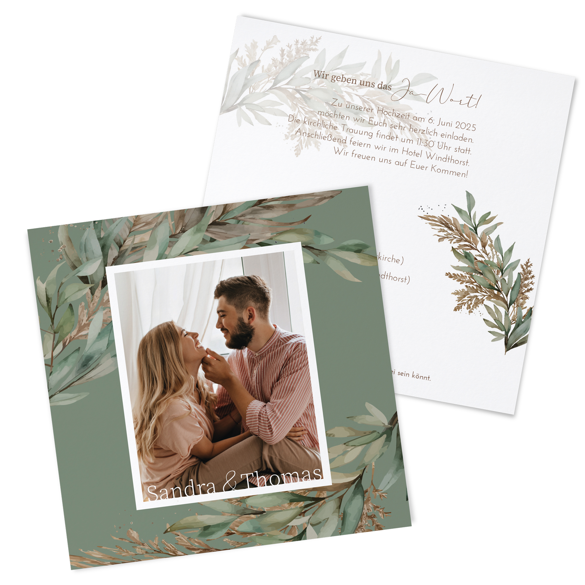 Postkarte Quadrat 148 x 148 mm - Boho "Rooted Together"