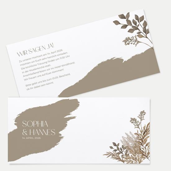 Postkarten DIN lang im Querformat 210 x 98 mm - Boho "Earthstroke"