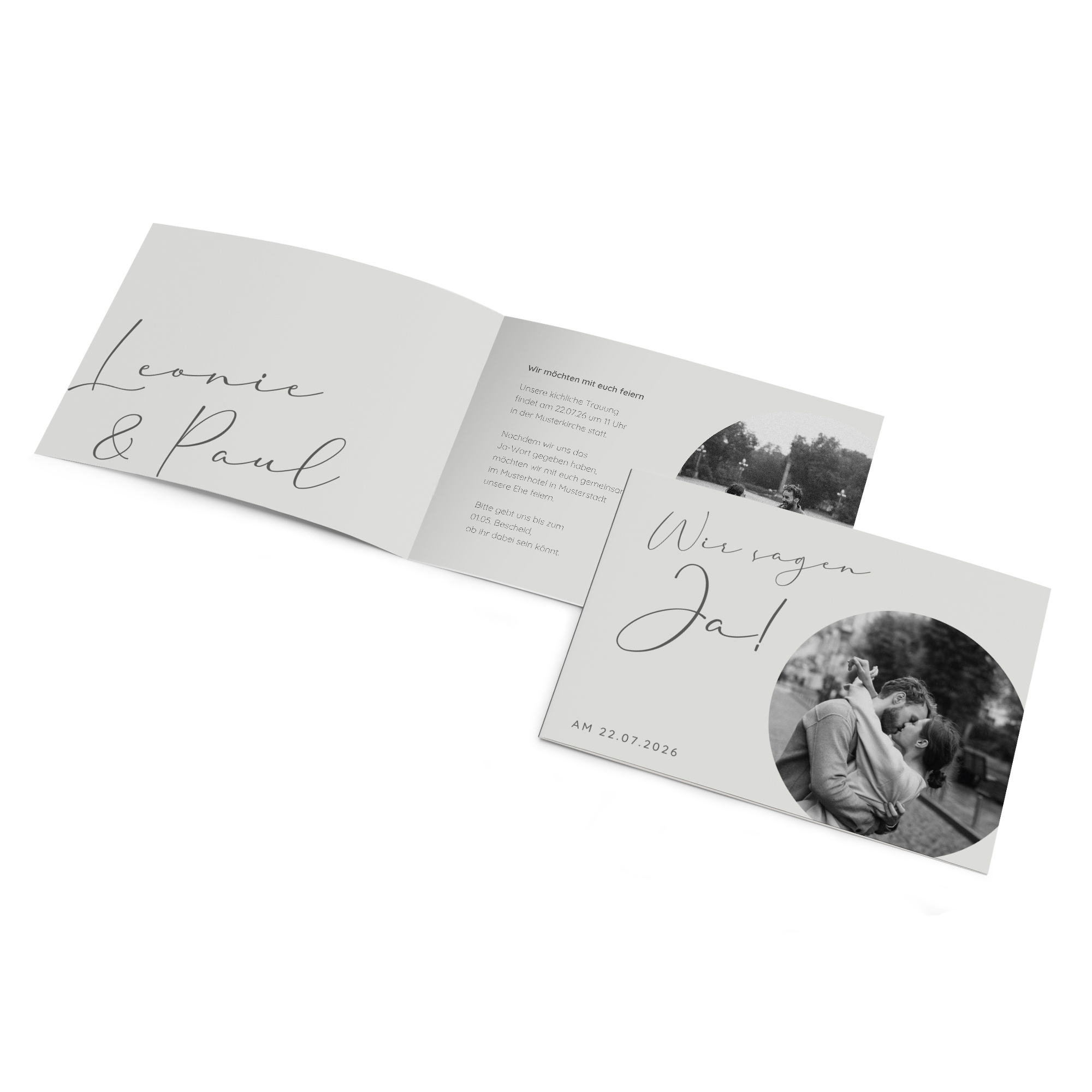 Klappkarte DIN A6 im Querformat - Minimalistisch "Paris"