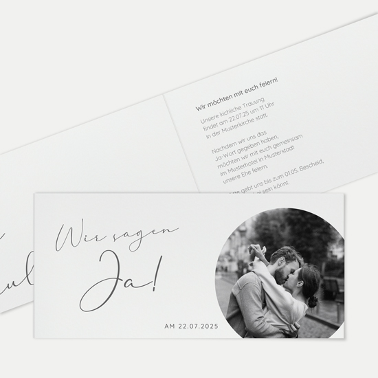 Klappkarte DIN lang im Querformat Minimalistisch - "Paris"