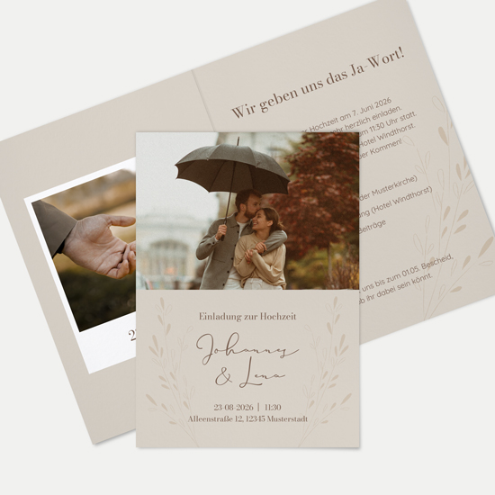 Klappkarte DIN A6 im Hochformat - Vintage - "La Petal Bird"