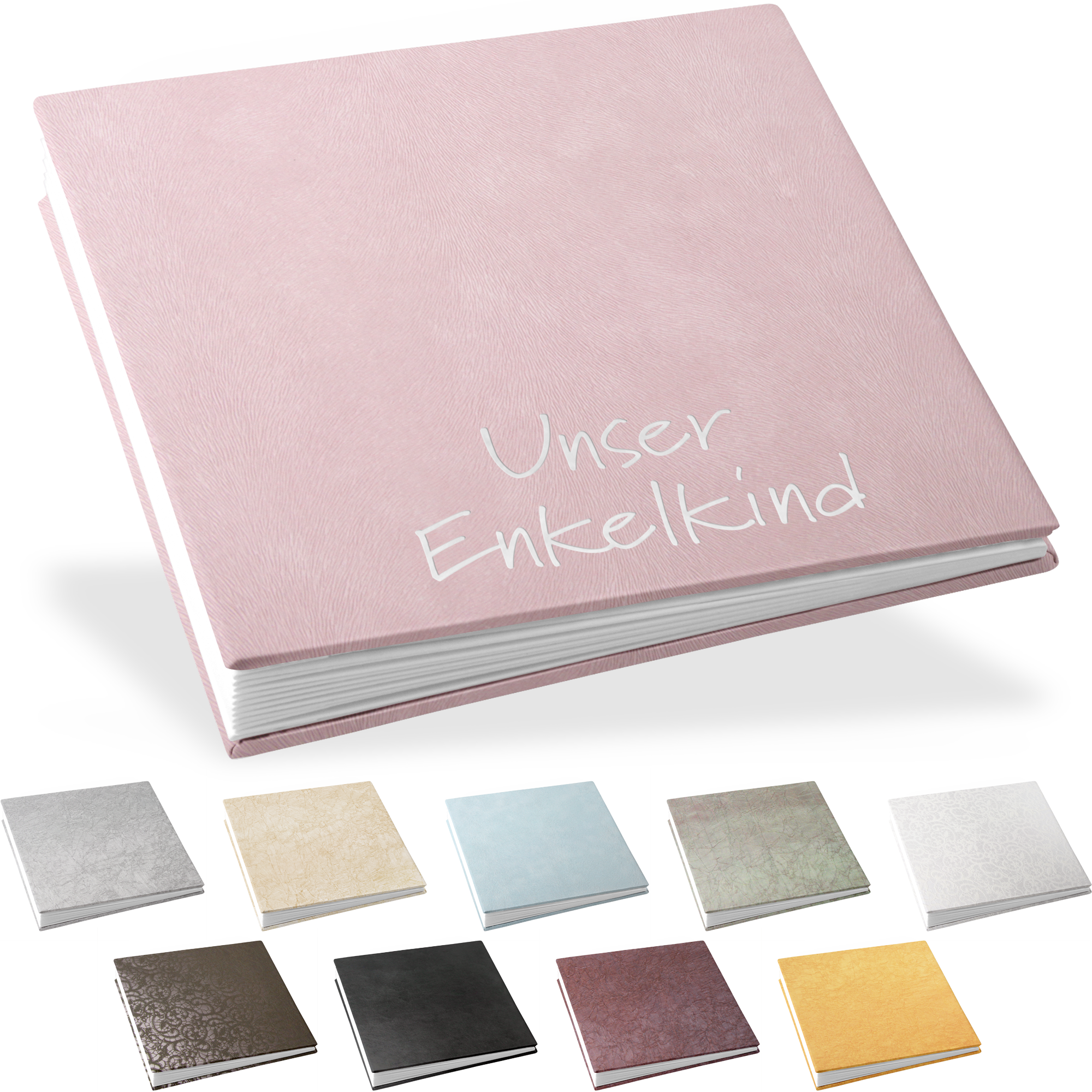 Blockalbum 12 x 12 cm, weiße Inhaltsseiten, ohne Bilddurchstanzung