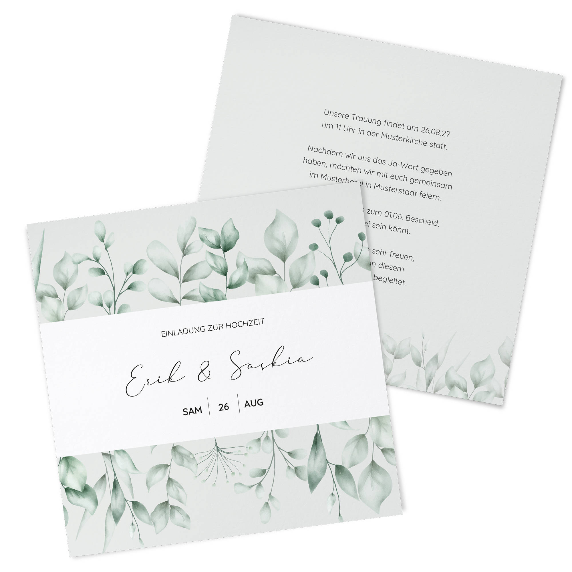 Postkarte Quadrat 148 x 148 mm - Greenery "Evergreen Mint"