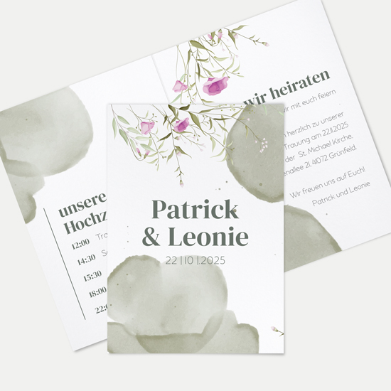 Klappkarte DIN A6 im Hochformat -Aquarell "Wildflower Garden"