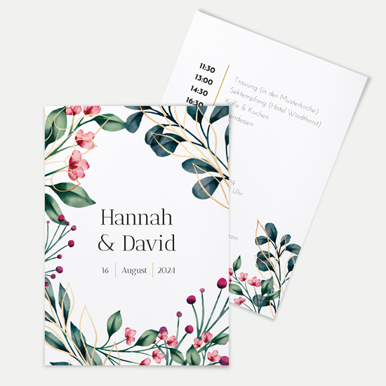 Postkarte DIN A6 im Hochformat - Floral "Antique Rose"