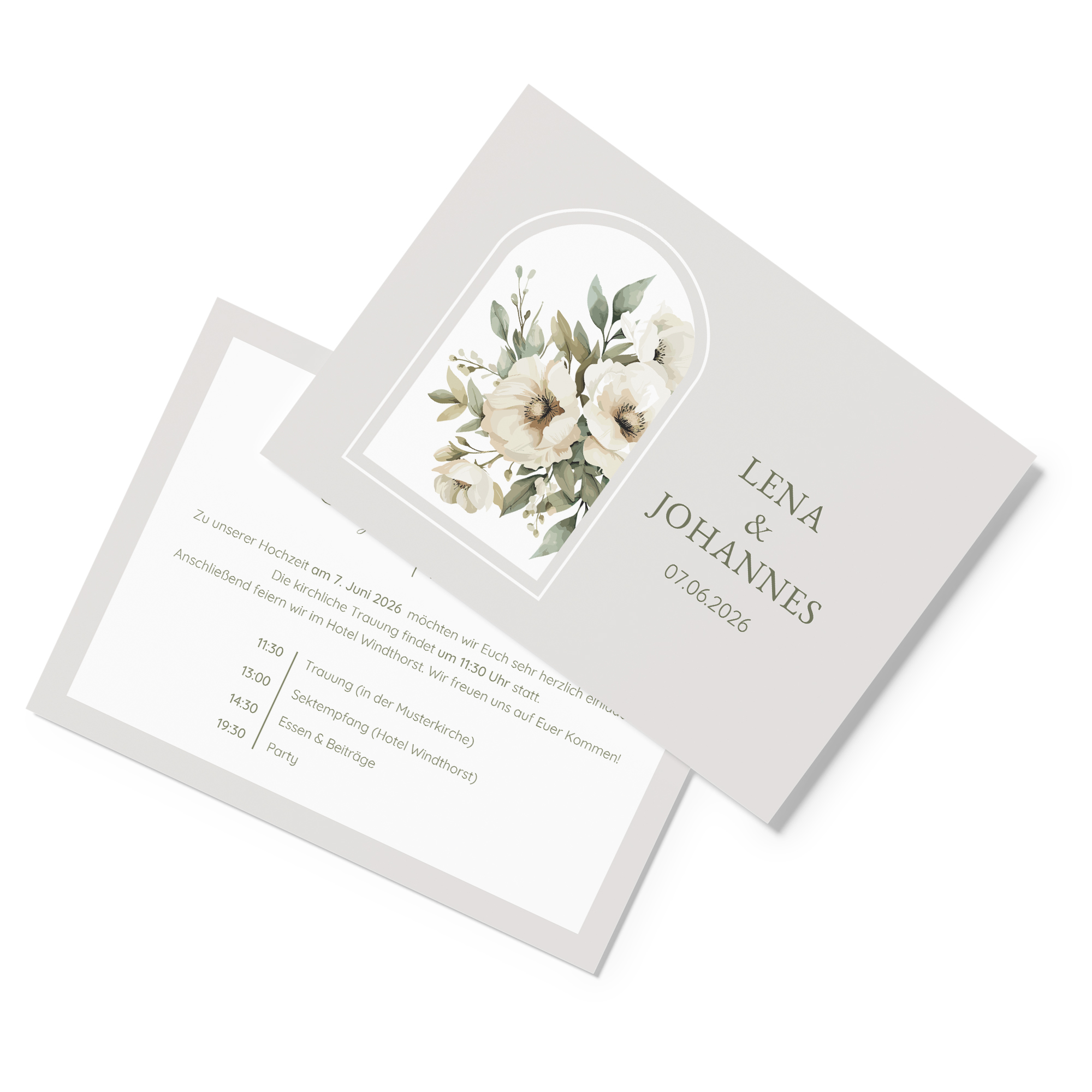 Postkarte DIN A6 im Querformat - Vintage "Ivory Garden"