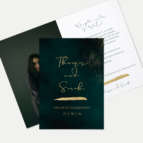 Klappkarte DIN A6 im Hochformat - Vintage - "Velvet Night"