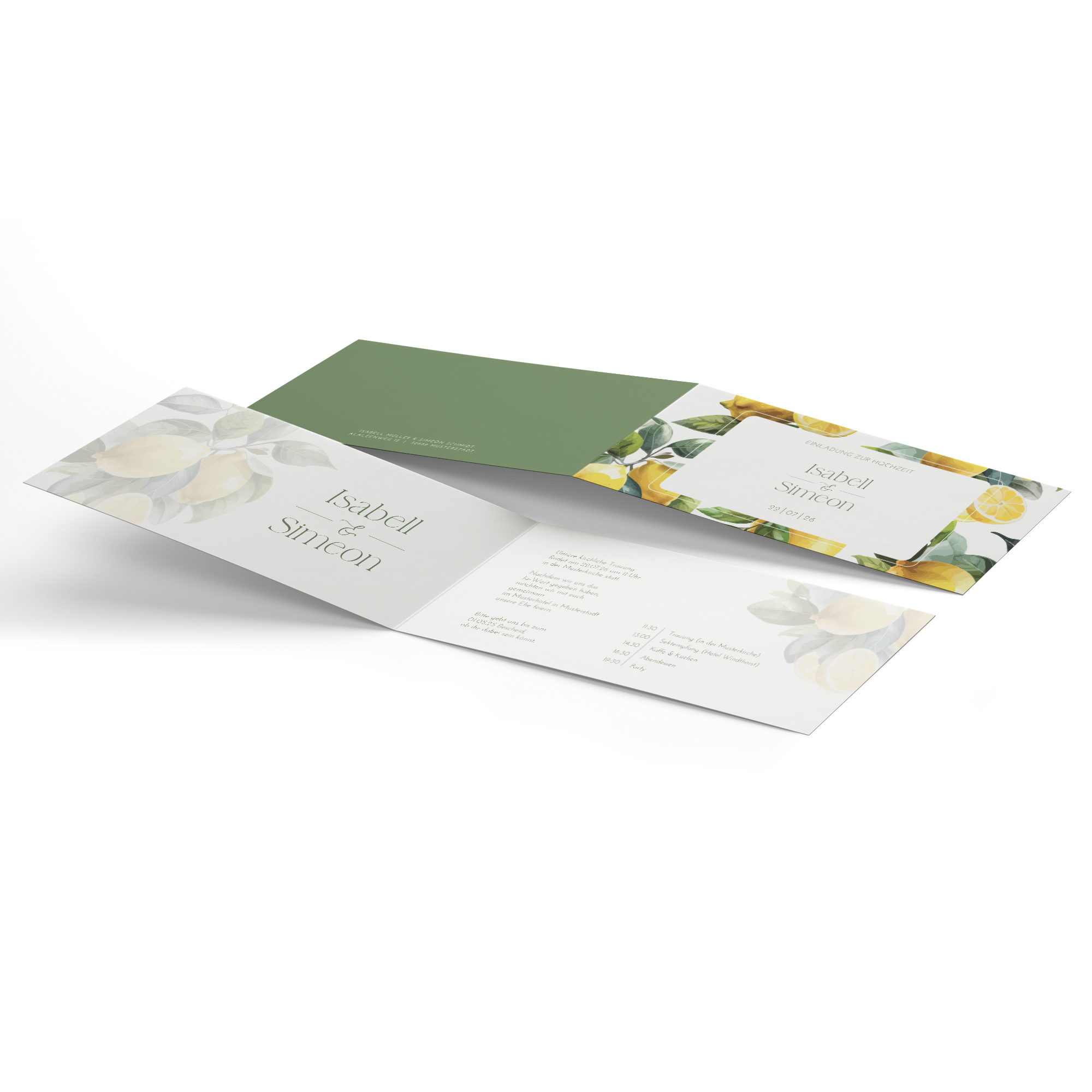 Klappkarte DIN lang im Querformat Floral - "Tuscan Bloom"