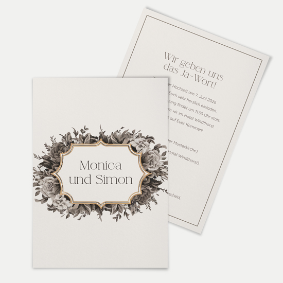 Postkarte DIN A6 im Hochformat - Vintage "Baroque Frame"