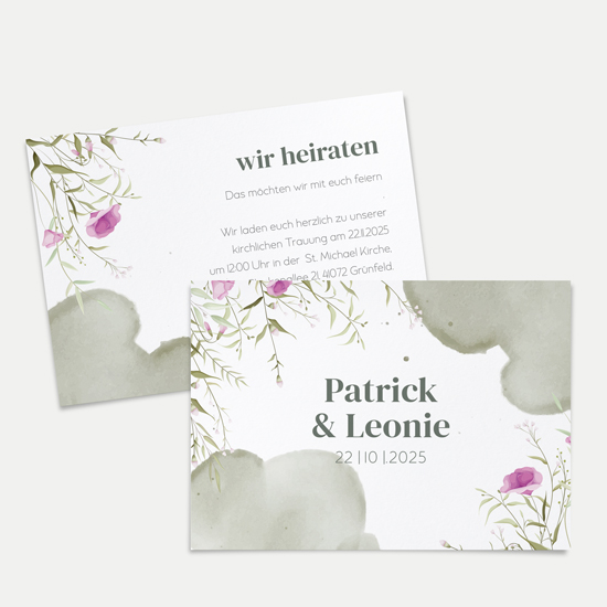 Postkarte DIN A6 im Querformat - Aquarell "Wildflower Garden"