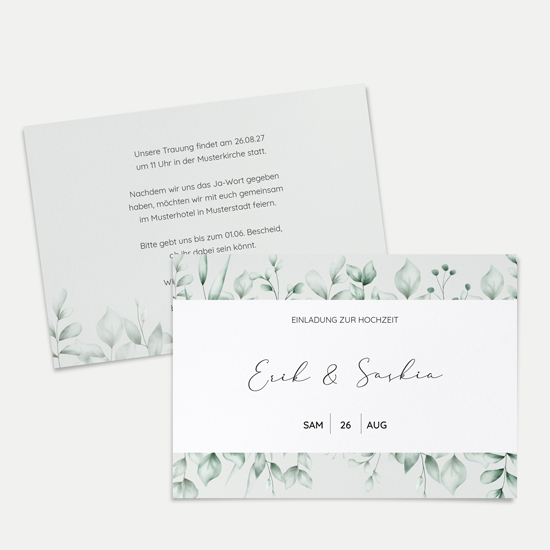 Postkarte DIN A6 im Querformat - Greenery - "Evergreen Mint"