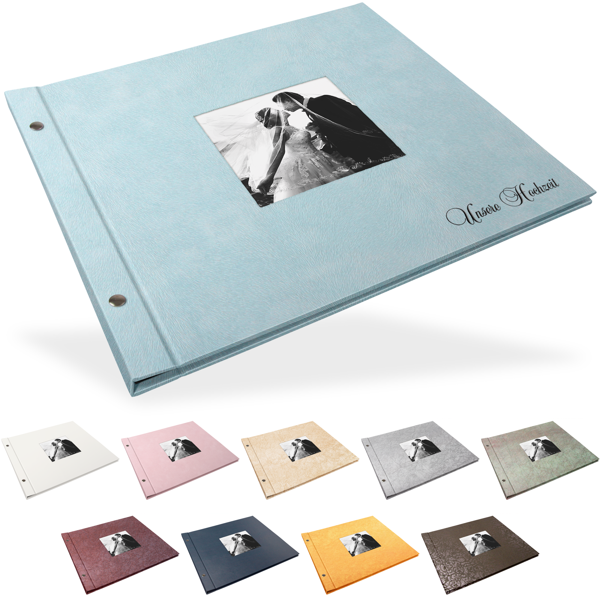 Portraitalbum Comfort-Line 37 x 32 cm, Schwarz, mit Bildausschnitt