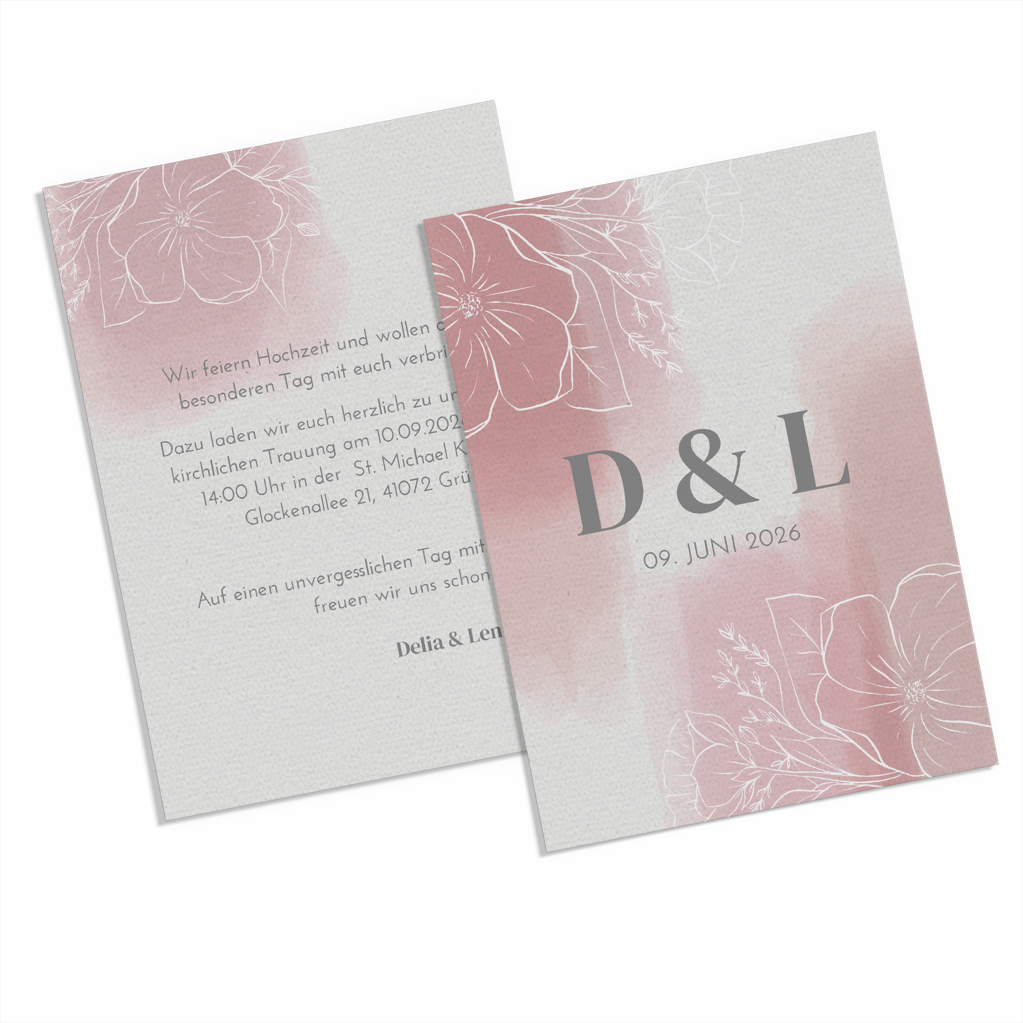 Postkarte DIN A6 im Hochformat - Aquarell "dusty Bloom"