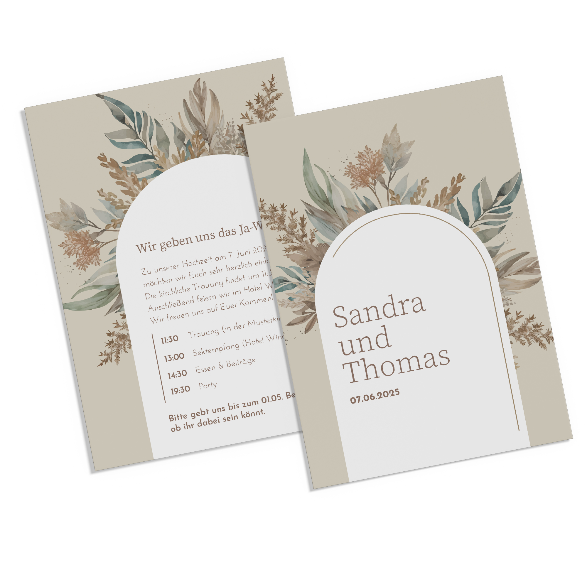 Postkarte DIN A6 im Hochformat - Boho "Bare Nature"