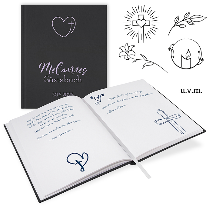 Gästebuch Konfirmation Schwarz