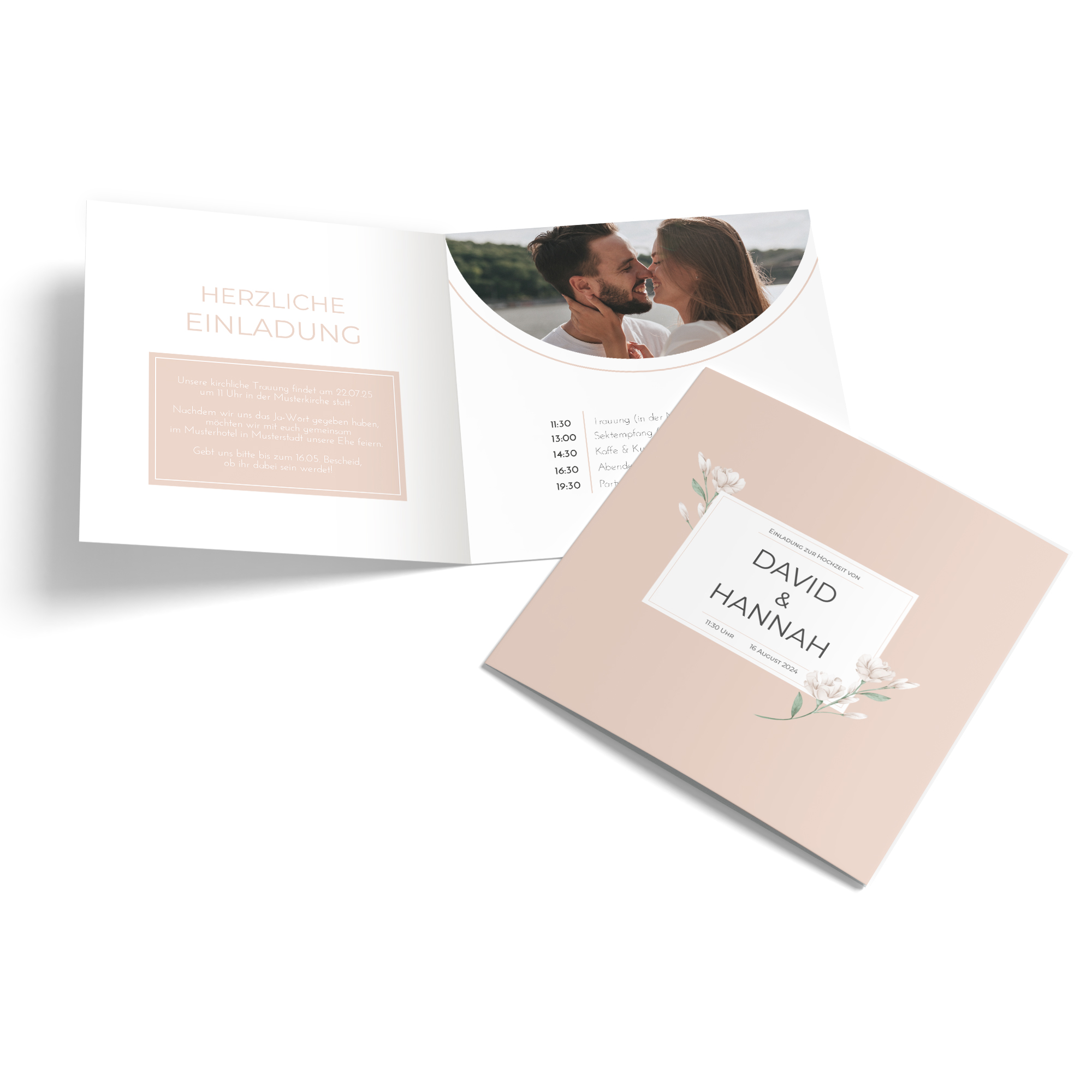 Klappkarte Quadratisch 148 x 148 mm - Floral "Neutral Florals"