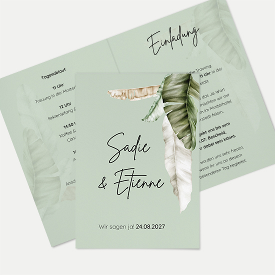 Klappkarte DIN A6 im Hochformat -Greenery "Manila 02"