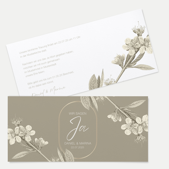 Postkarten DIN lang im Querformat 210 x 98 mm - Floral "Classic Flora"