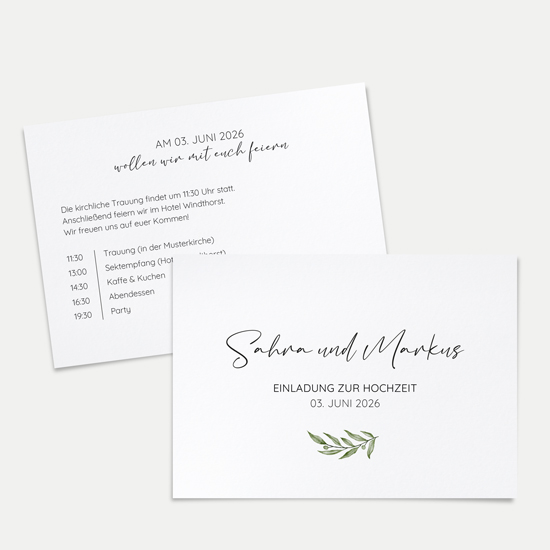 Postkarte DIN A6 im Querformat - Minimalistisch "Olivetta"