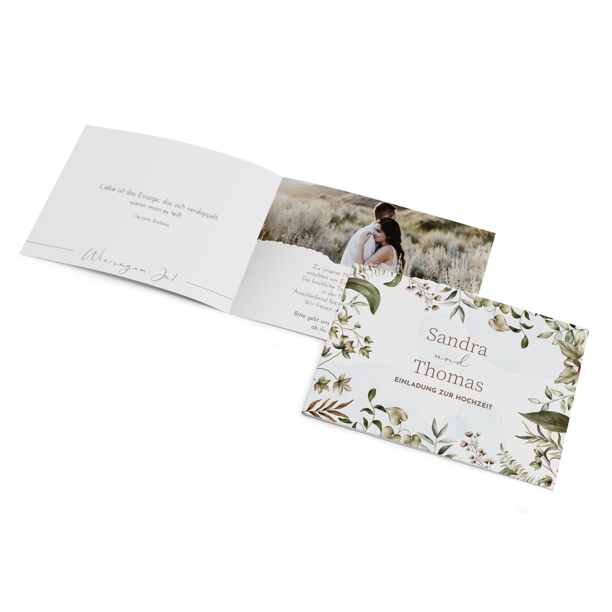 Klappkarte DIN A6 im Querformat - Boho "Nature Hold"