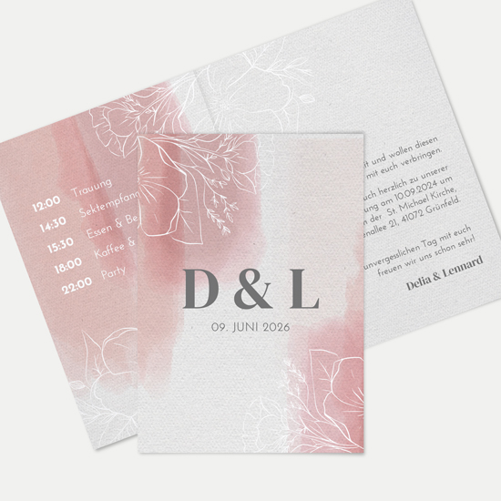 Klappkarte DIN A6 im Hochformat -Aquarell "dusty bloom"