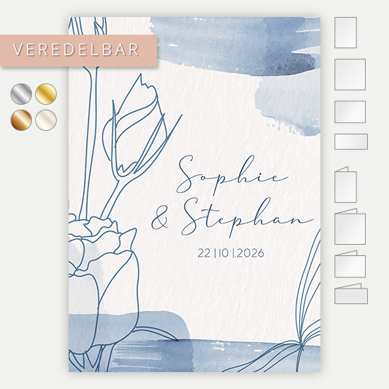 Postkarte DIN A6 im Hochformat - Aquarell "midnight petals"