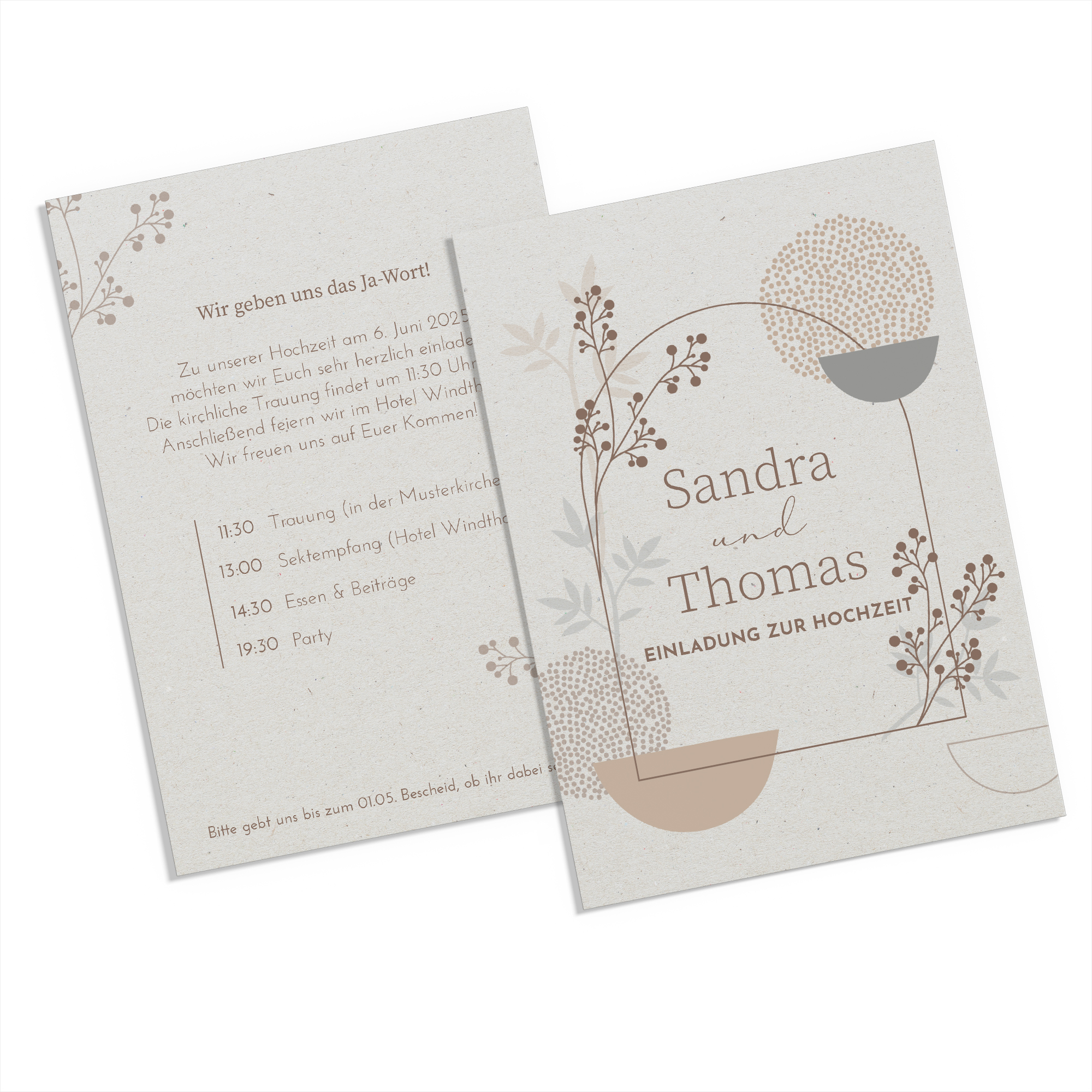 Postkarte DIN A6 im Hochformat - Boho "Stone Bloom"