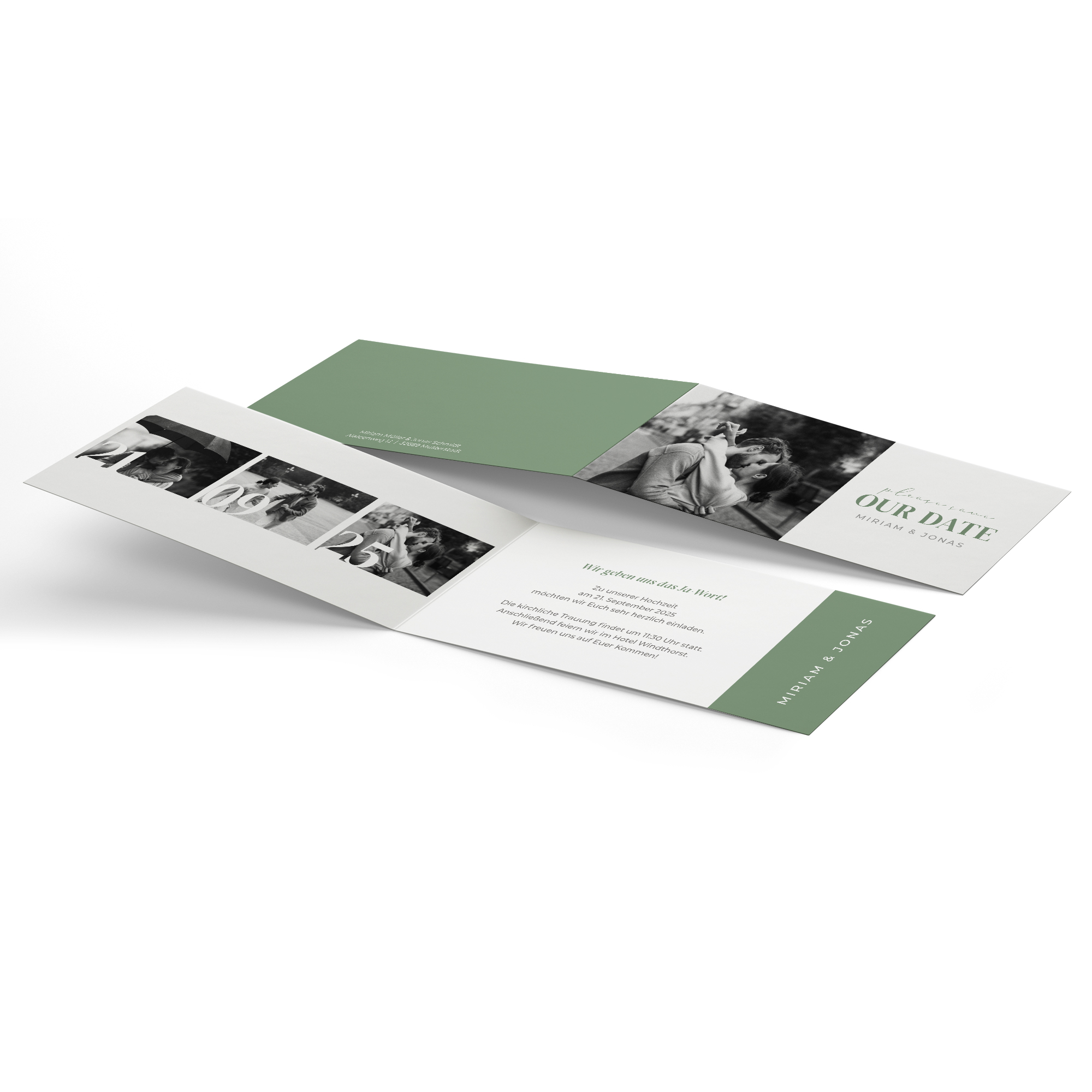 Klappkarte DIN lang im Querformat Minimalistisch - "Berlin"