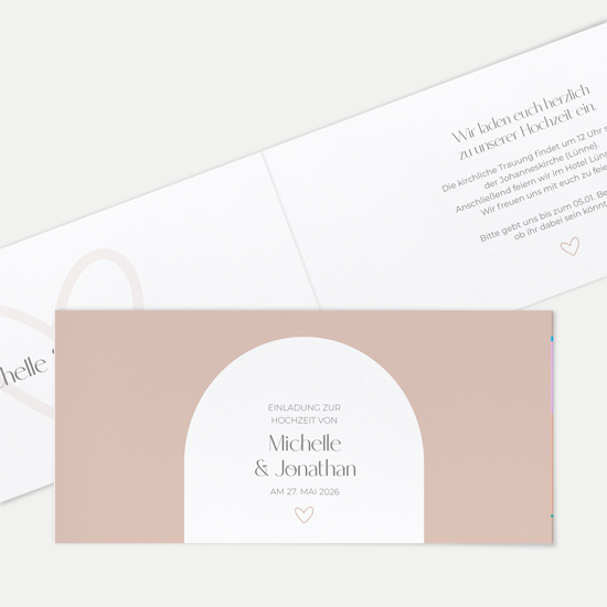 Klappkarte DIN lang im Querformat Minimalistisch - "Lille "