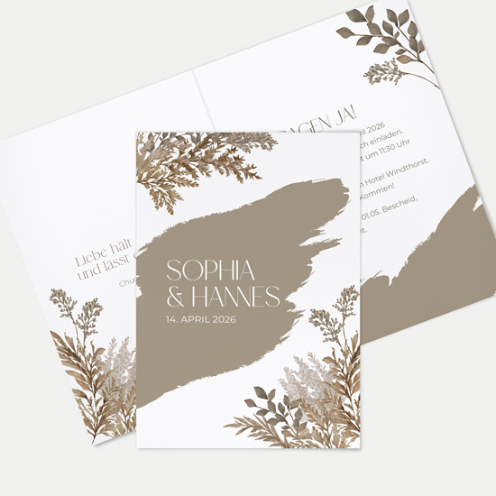 Klappkarte DIN A6 im Hochformat - Boho "Earthstroke"