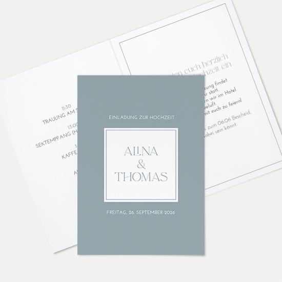 Klappkarte DIN A6 im Hochformat - Minimalistisch "Nordic Shore"