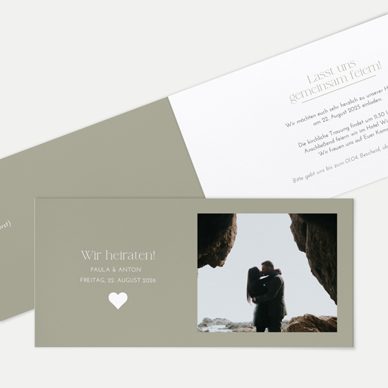 Klappkarte DIN lang im Querformat Minimalistisch - "Vienna"