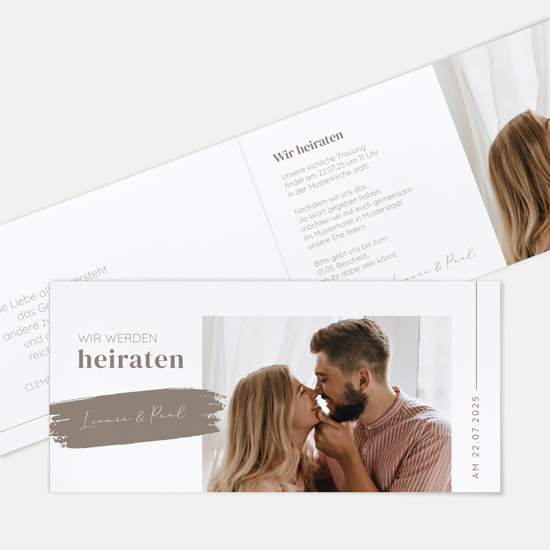 Klappkarte DIN lang im Querformat Minimalistisch - "Copenhagen"