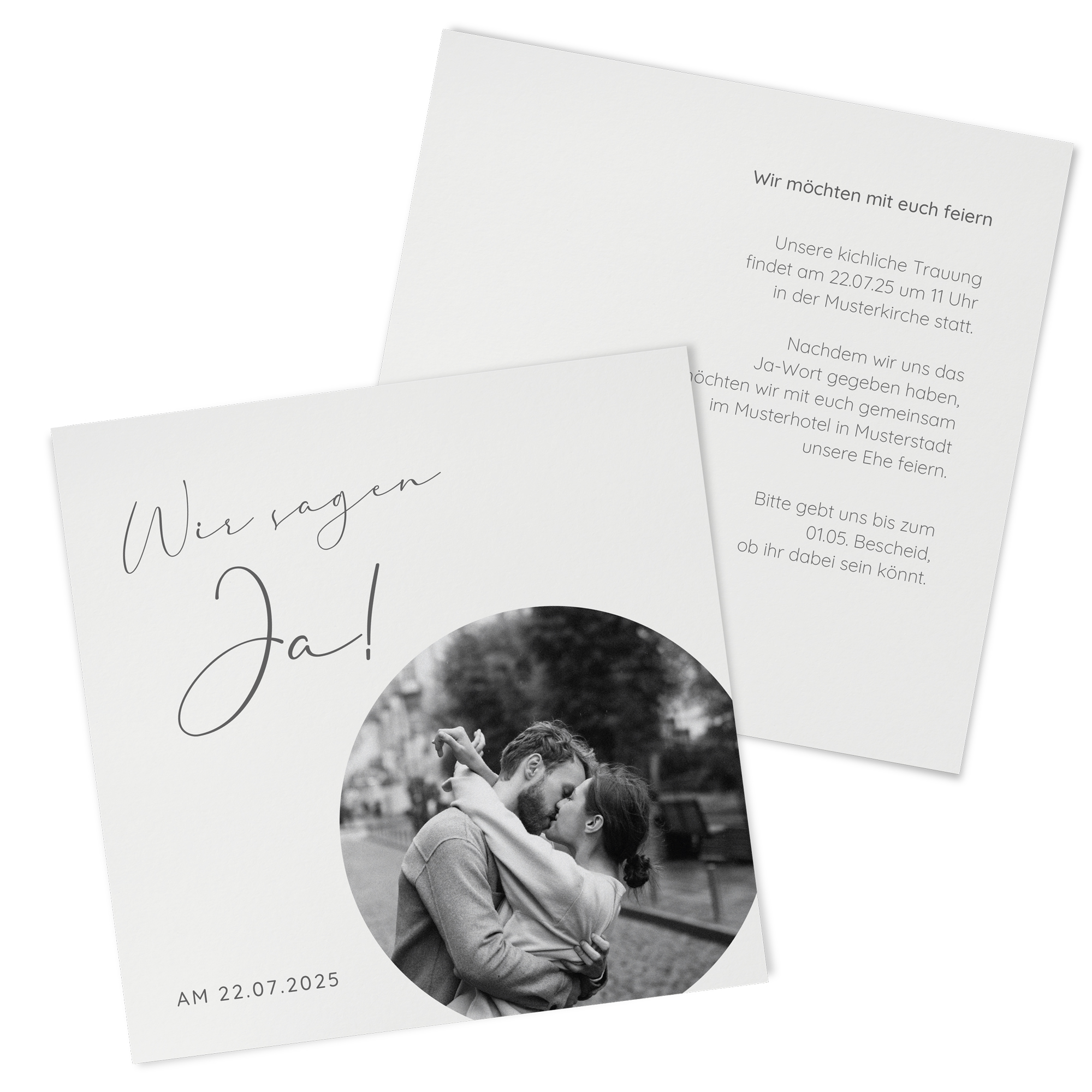 Postkarte Quadrat 148 x 148 mm - Minimalistisch "Paris"