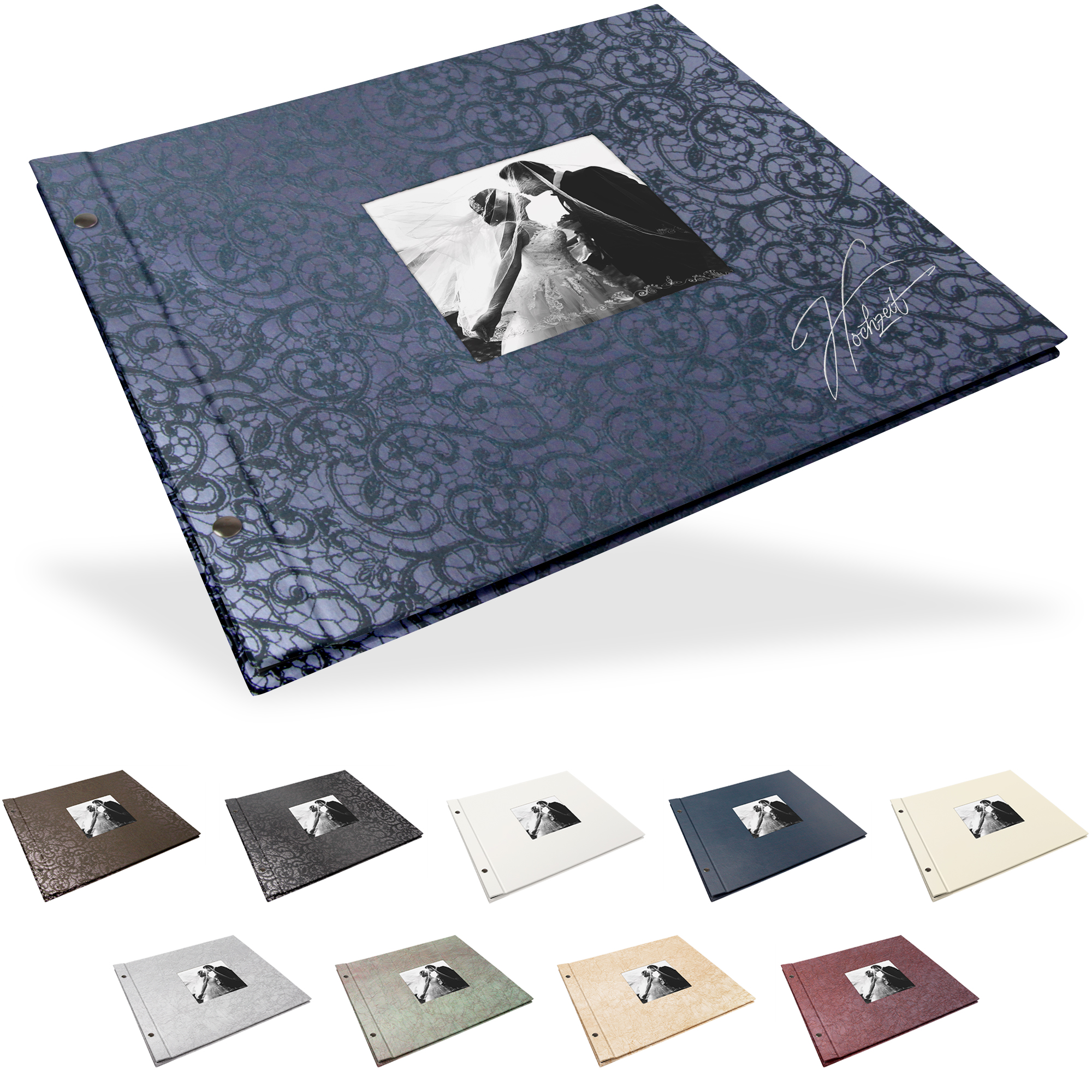 Portraitalbum Trend-Line, Format 37 x 32 cm, mit Bildausschnitt, Schwarz