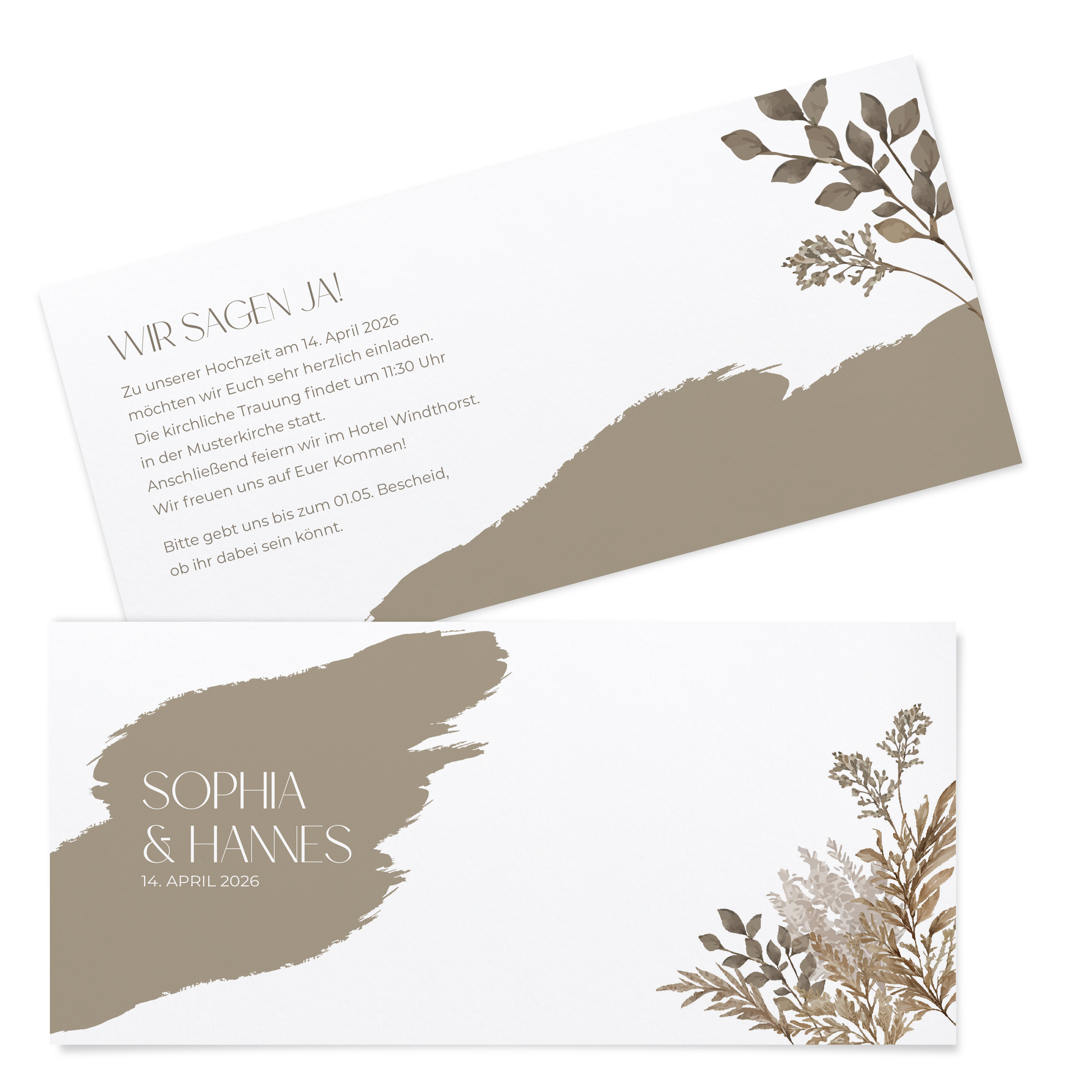 Postkarten DIN lang im Querformat 210 x 98 mm - Boho "Earthstroke"