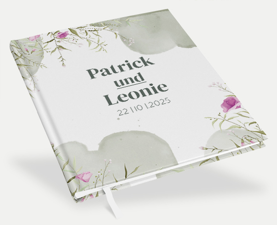 Erinnerungsbuch Hochzeit - Aquarell "Wildflower Garden"