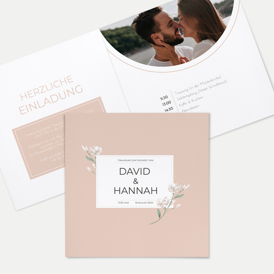 Klappkarte Quadratisch 148 x 148 mm - Floral "Neutral Florals"