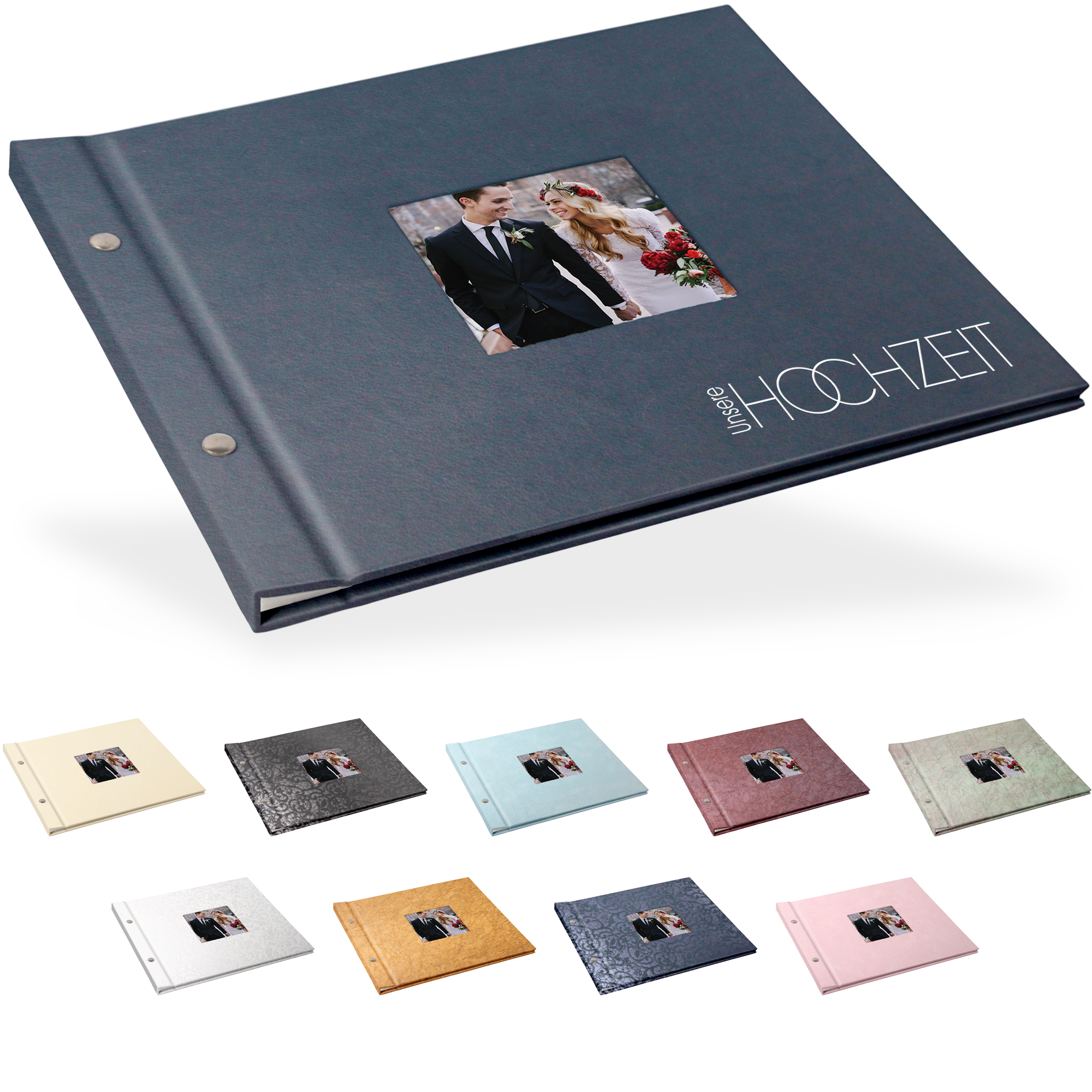 Portraitalbum Comfort-Line 29 x 24 cm, Weiß, mit Bildausschnitt