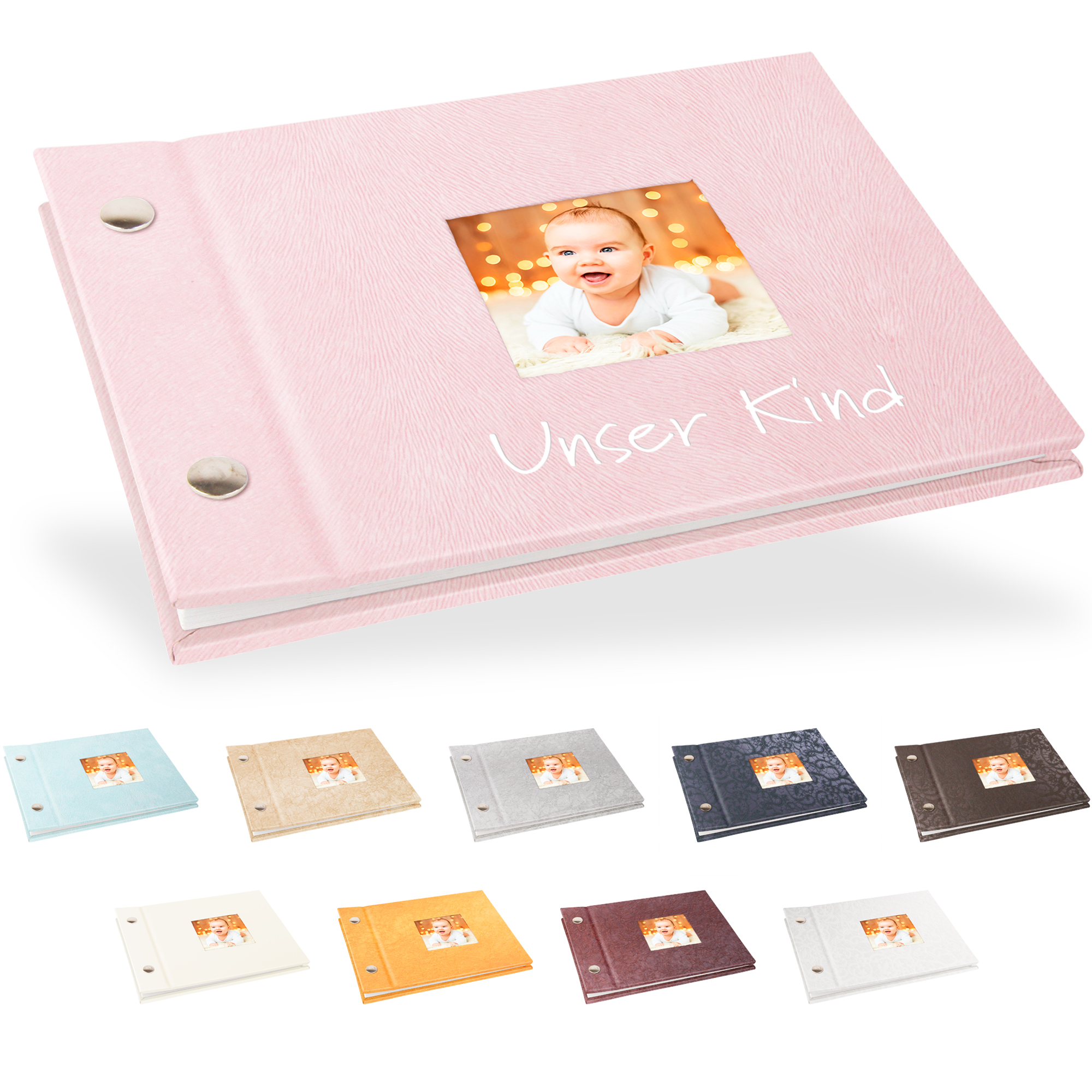 Portraitalbum Trend-Line, Format 16 x 13 cm, mit Bildausschnitt, Weiß