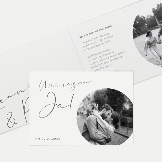 Klappkarte DIN A6 im Querformat - Minimalistisch "Paris"