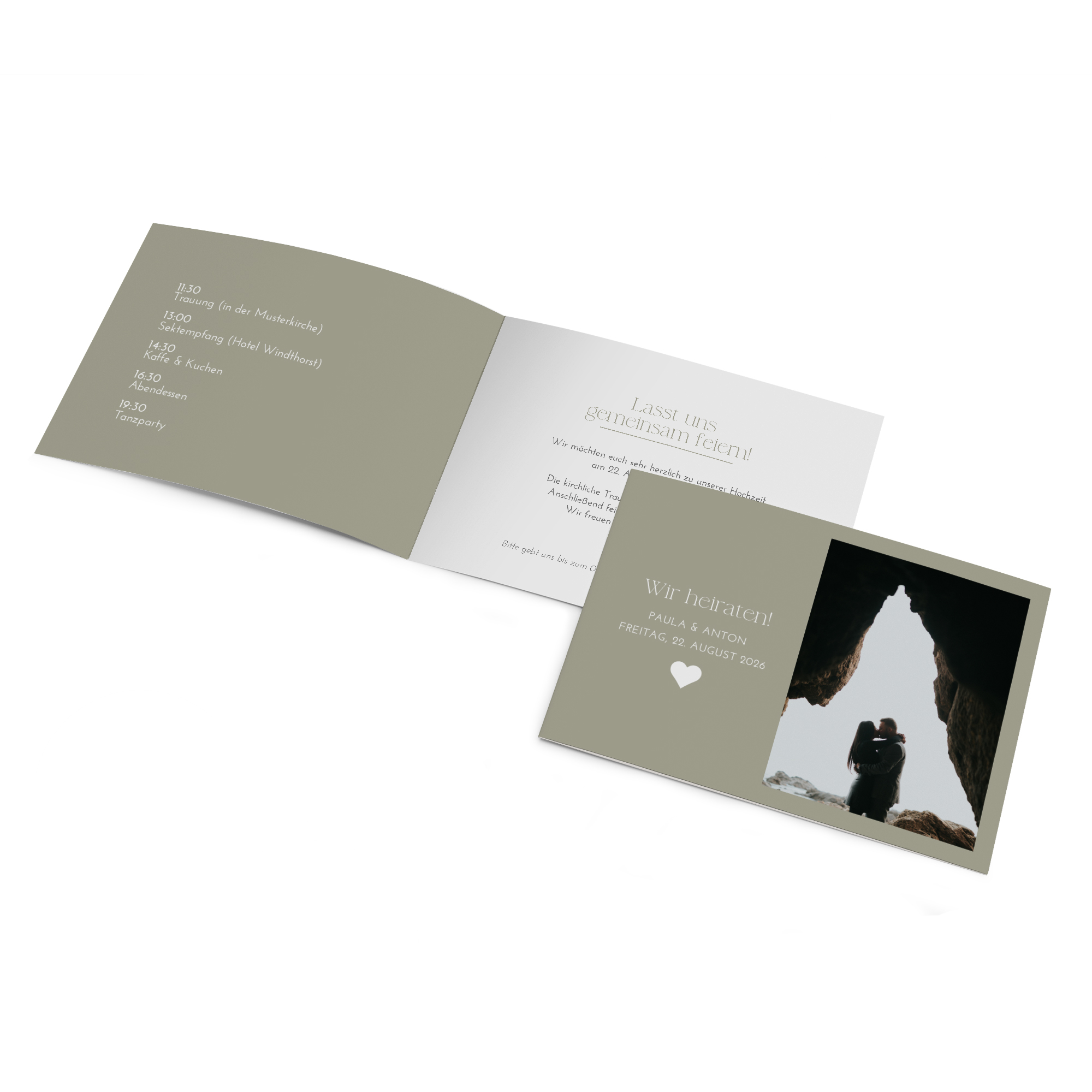 Klappkarte DIN A6 im Querformat - Minimalistisch "Vienna"