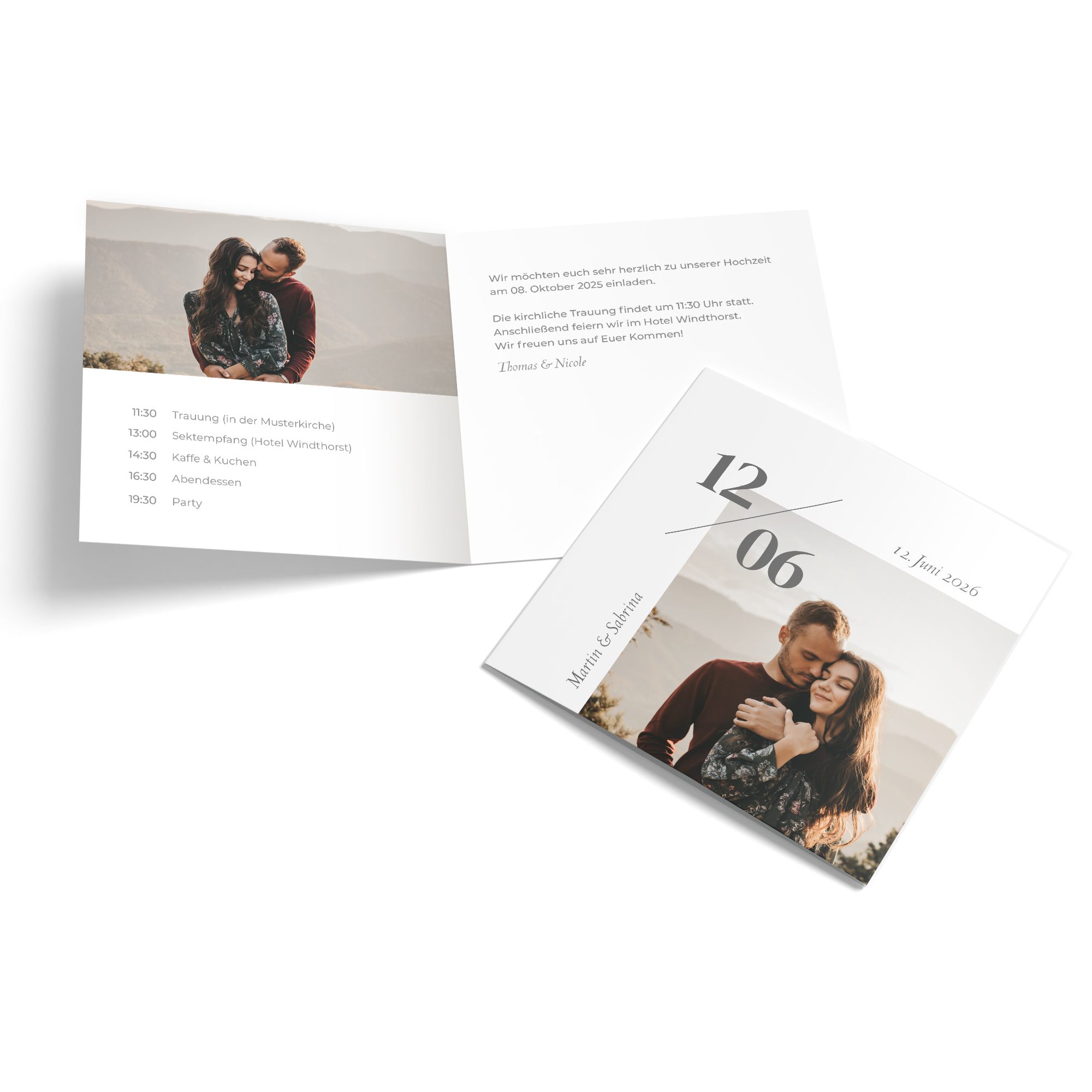 Klappkarte Quadratisch 148 x 148 mm - Minimalistisch "Helsinki"